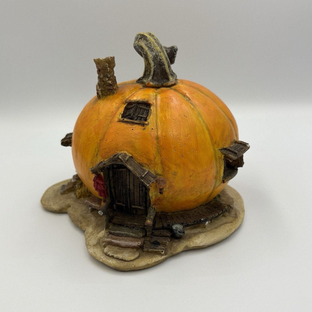 Miniature Orange Pumpkin Fairy House Garden Terrarium Fall Cottagecore Decor - Picture 2 of 6